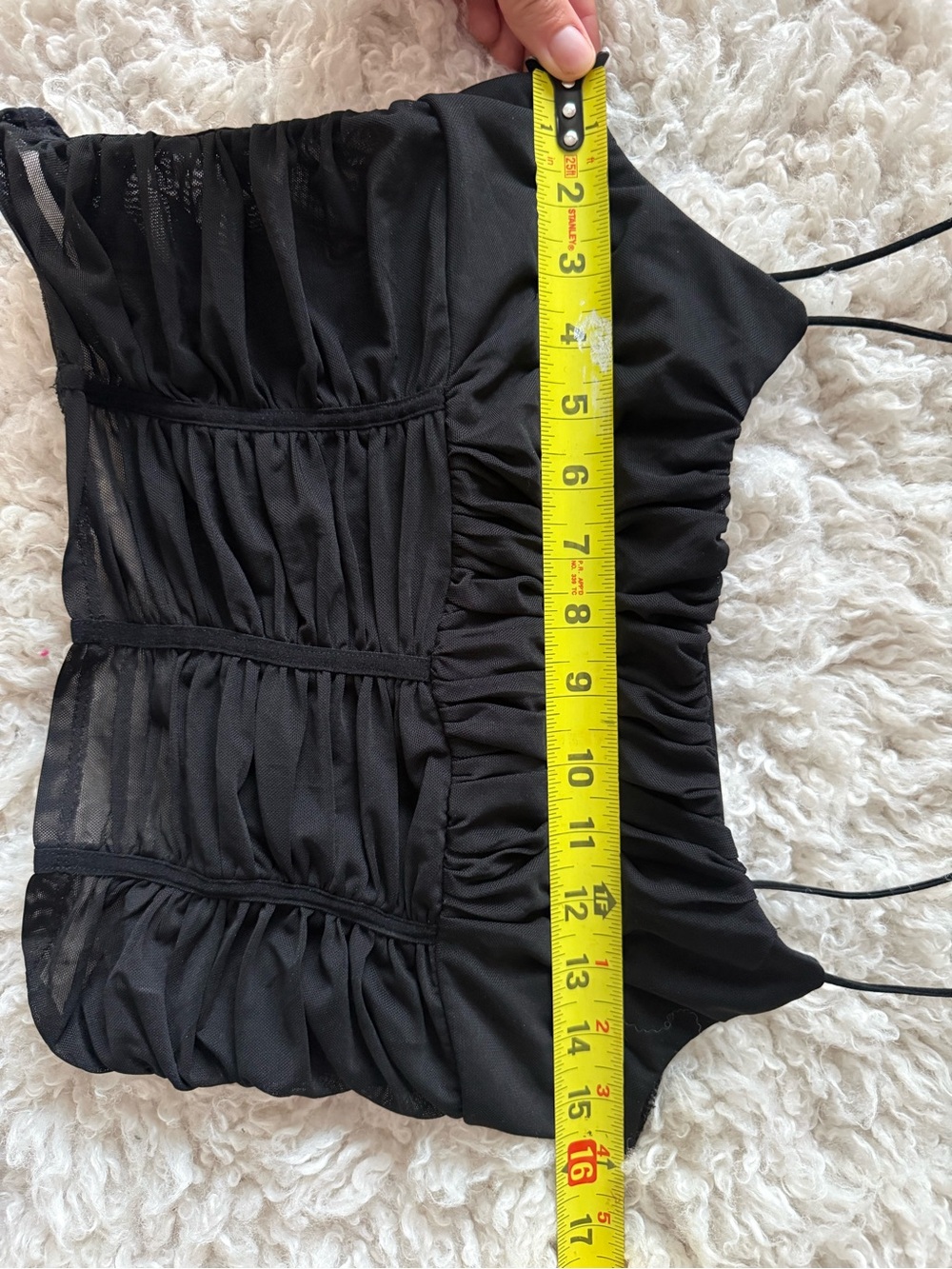 Princess Polly Black Ruched Crop Cami  / 90’s Edgy/ Dark Feminine / Alternative - Picture 9 of 13